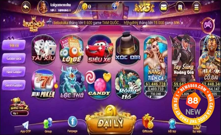 NEW88 Đánh Giá Nổ Hũ 52 Vin - Slot Game Đổi Thưởng Số 1 Hiện Nay 2 Giao diện đẹp mắt là một trong những lý do gamer nên trải nghiệm Nổ Hũ 52